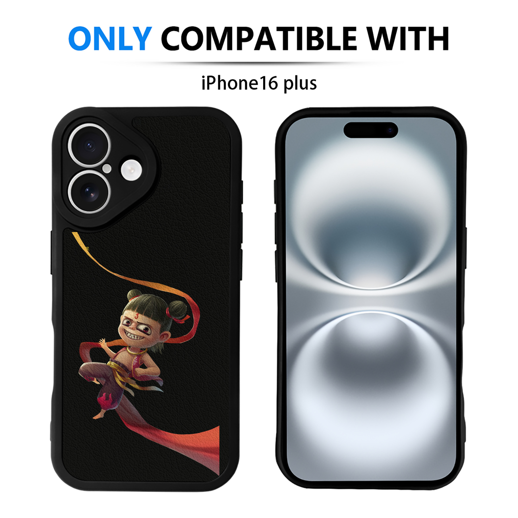 （画像用） Ne Zha 2 ナタ 魔童の大暴れ 【iPhone 16シリーズ対応】シリコンスマホケース（レザー調） 材質：シリコン